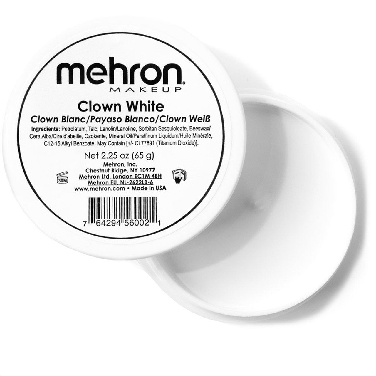 MEHRON CLOWN WHITE MAKEUP 2.25OZ