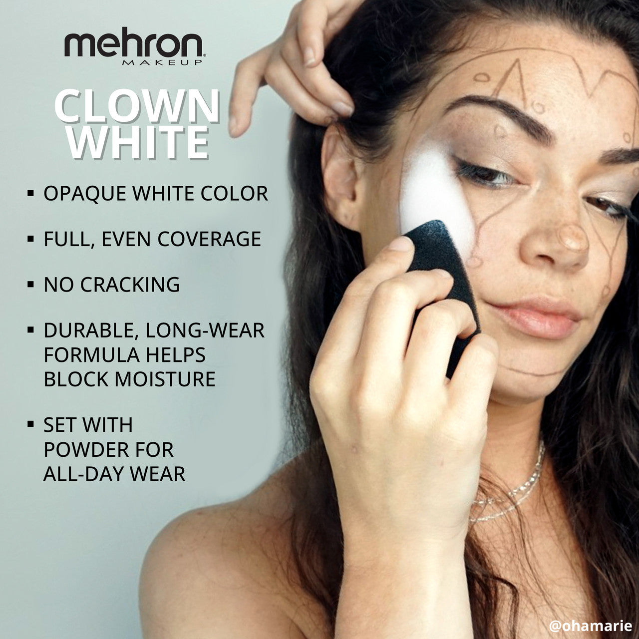 MEHRON CLOWN WHITE MAKEUP 2.25OZ