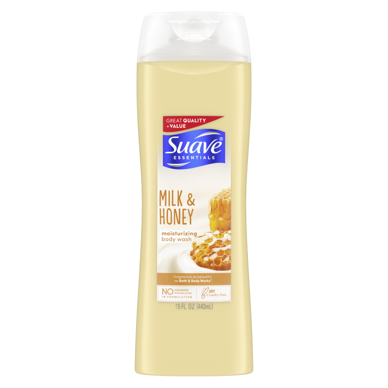 SUAVE BODY WASH MILK HONEY 15 OZ