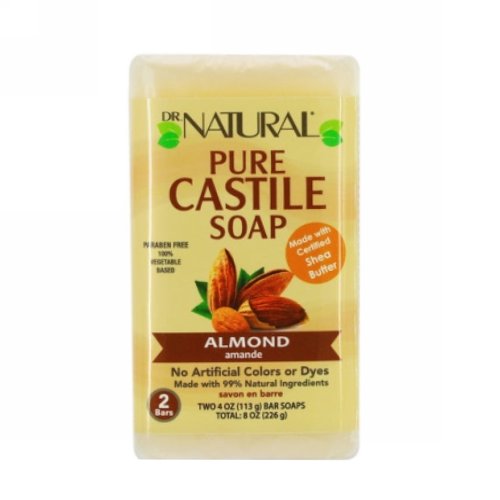 DR. NATURAL PURE CASTILE SOAP ALMOND 2 BARS