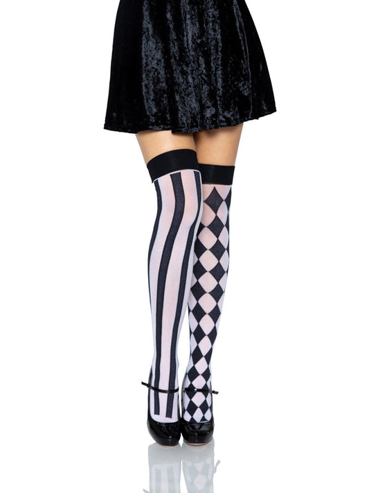 LEG AVENUE  HARLEQUIN THIGH HIGH STOCKINGS