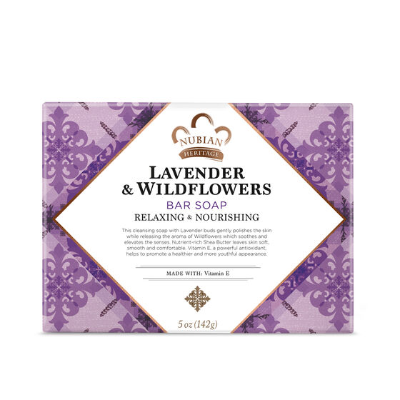 NUBIAN HERITAGE LAVENDER AND WILDFIRE BAR SOAP 5 OZ