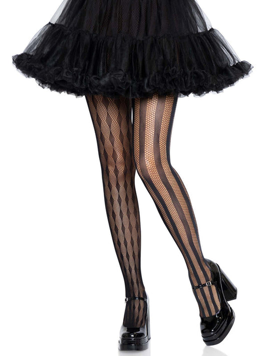 LEG AVENUE HARLEQUIN NET TIGHTS / BLACK