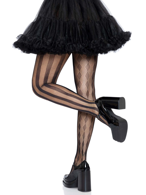 LEG AVENUE HARLEQUIN NET TIGHTS / BLACK