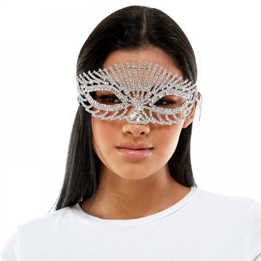 RHINESTONE SILVER MASK