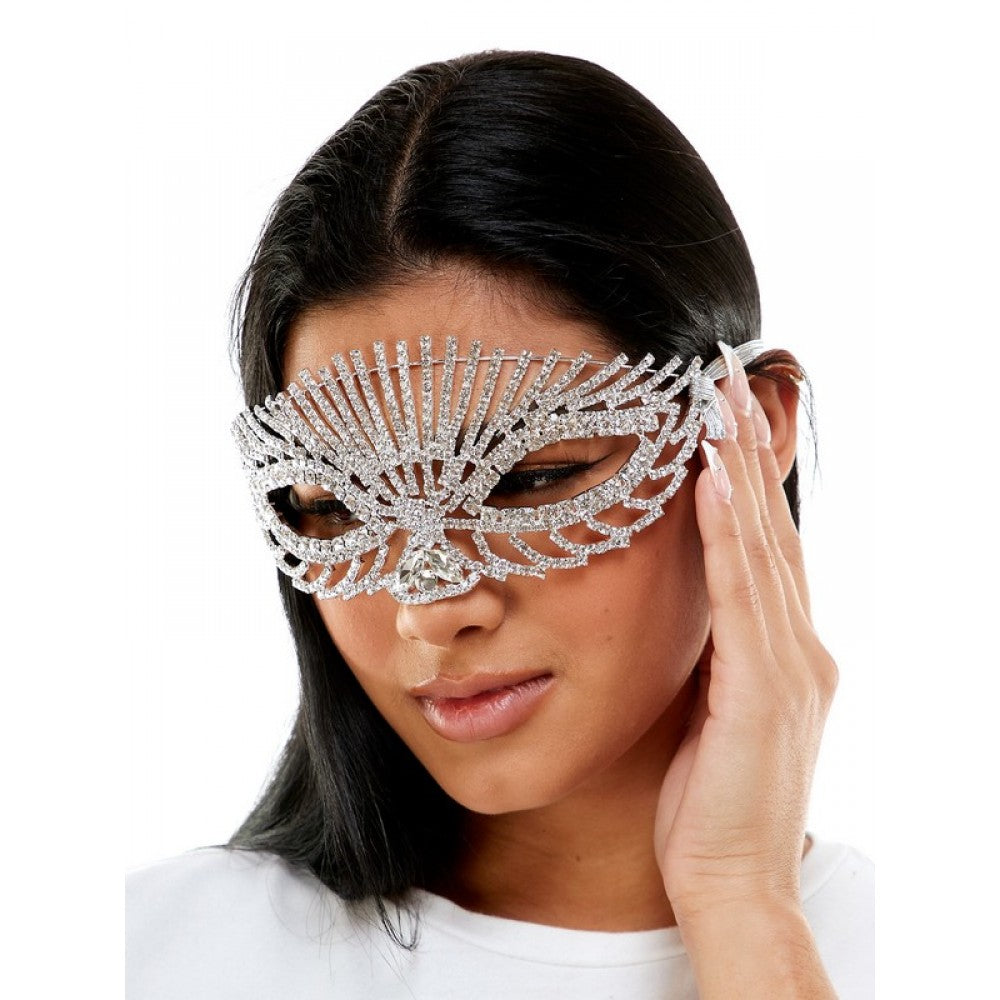 RHINESTONE SILVER MASK