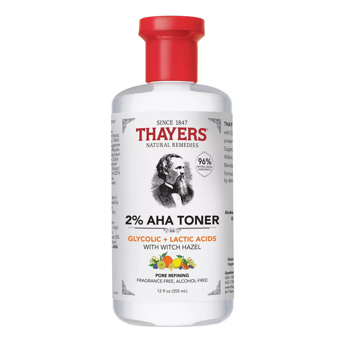 THAYERS NATURAL REMEDIES 2% AHA EXFOLIATING TONER - 12oz