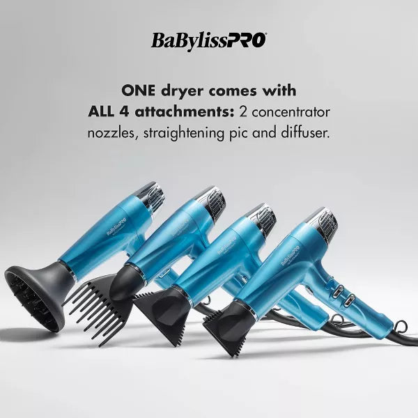 BaBylissPRO Nano Titanium High-Speed Dual Ionic Hair Dryer - Blue - 1875W