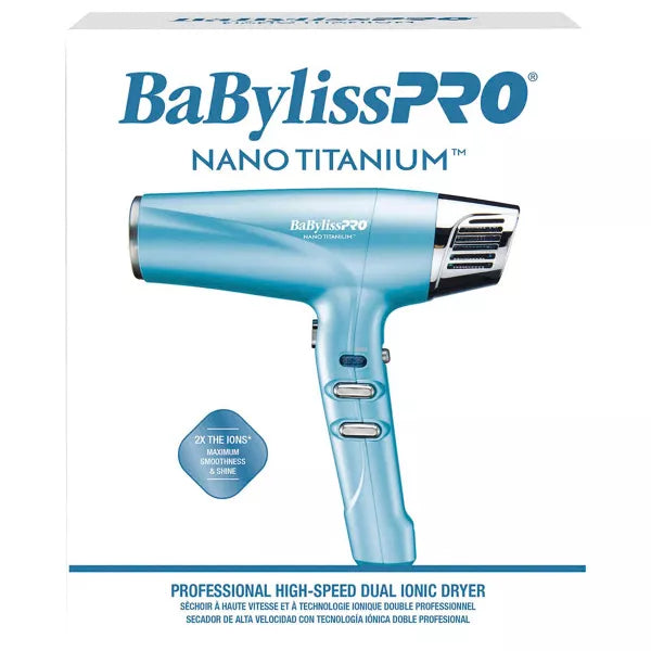 BaBylissPRO Nano Titanium High-Speed Dual Ionic Hair Dryer - Blue - 1875W