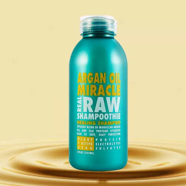 REAL RAW SHAMPOOTHIE ARGAN OIL MIRACLE HEALING SHAMPOO 12oz