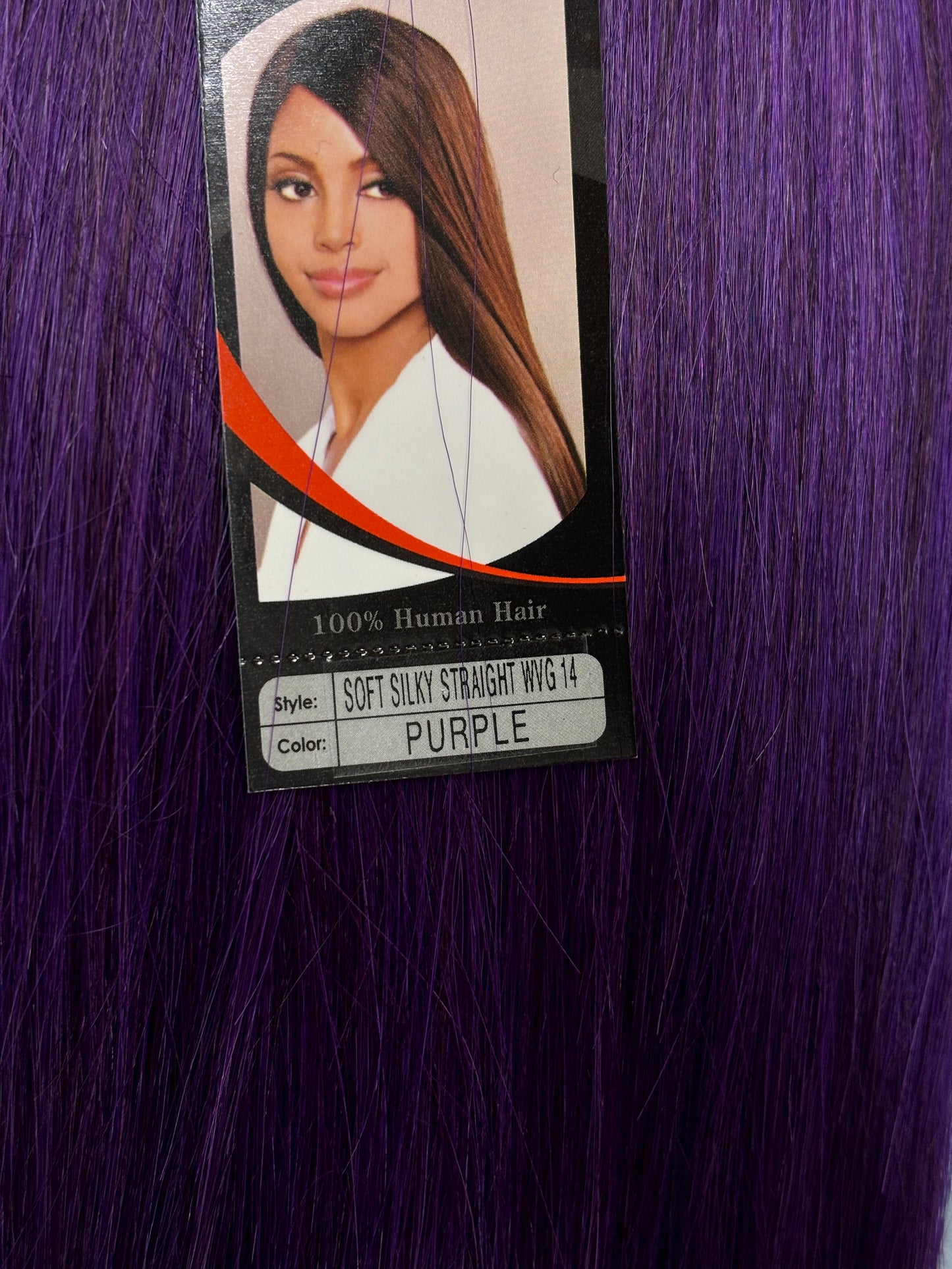 BOBBI BOSS 100% HUMAN HAIR WEAVE SOFT SILKY STRAIGHT 14'' INCH / PURPLE