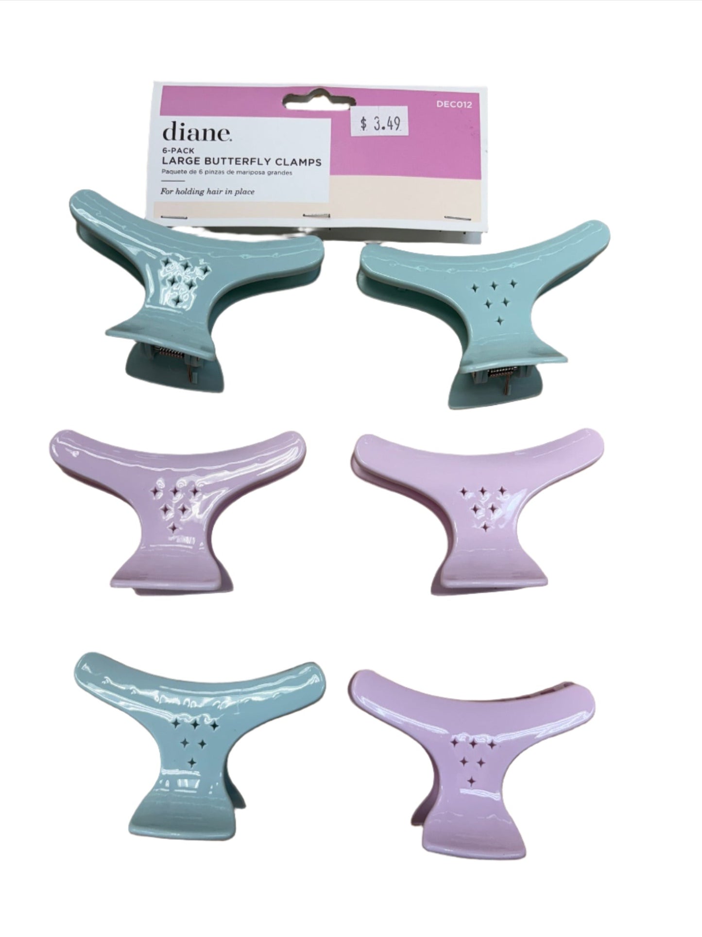 DIANE LARGE BUTTERFLY CLAMPS ASSORTED 6PK DEC012