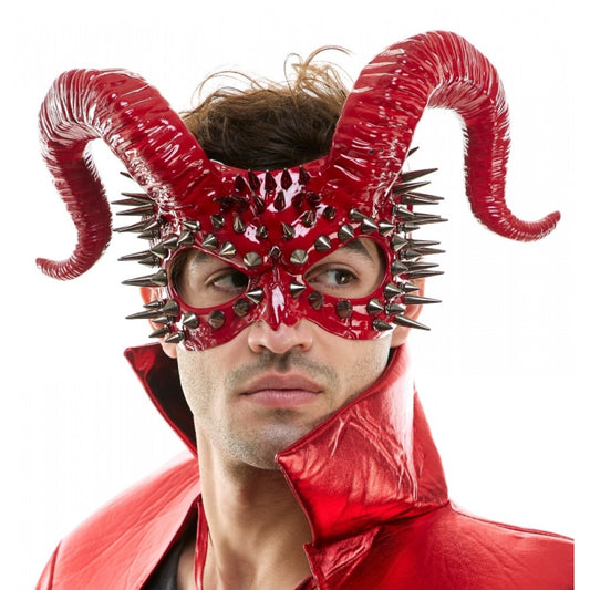 RED RAM HORNS MASKS WITH SPIKES