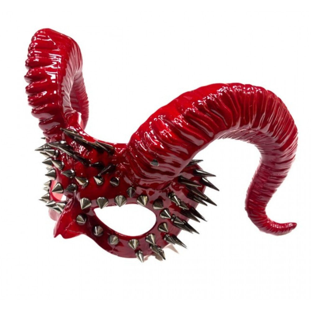 RED RAM HORNS MASKS WITH SPIKES