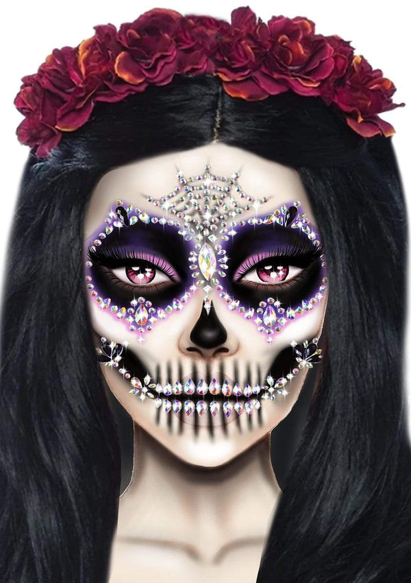 LEG AVENUE  CALAVERA SKELETON FACE JEWELS STICKER