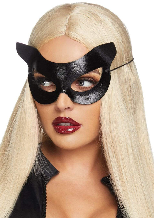 LEG AVENUE VINYL WET LOOK CAT COSTUME MASK