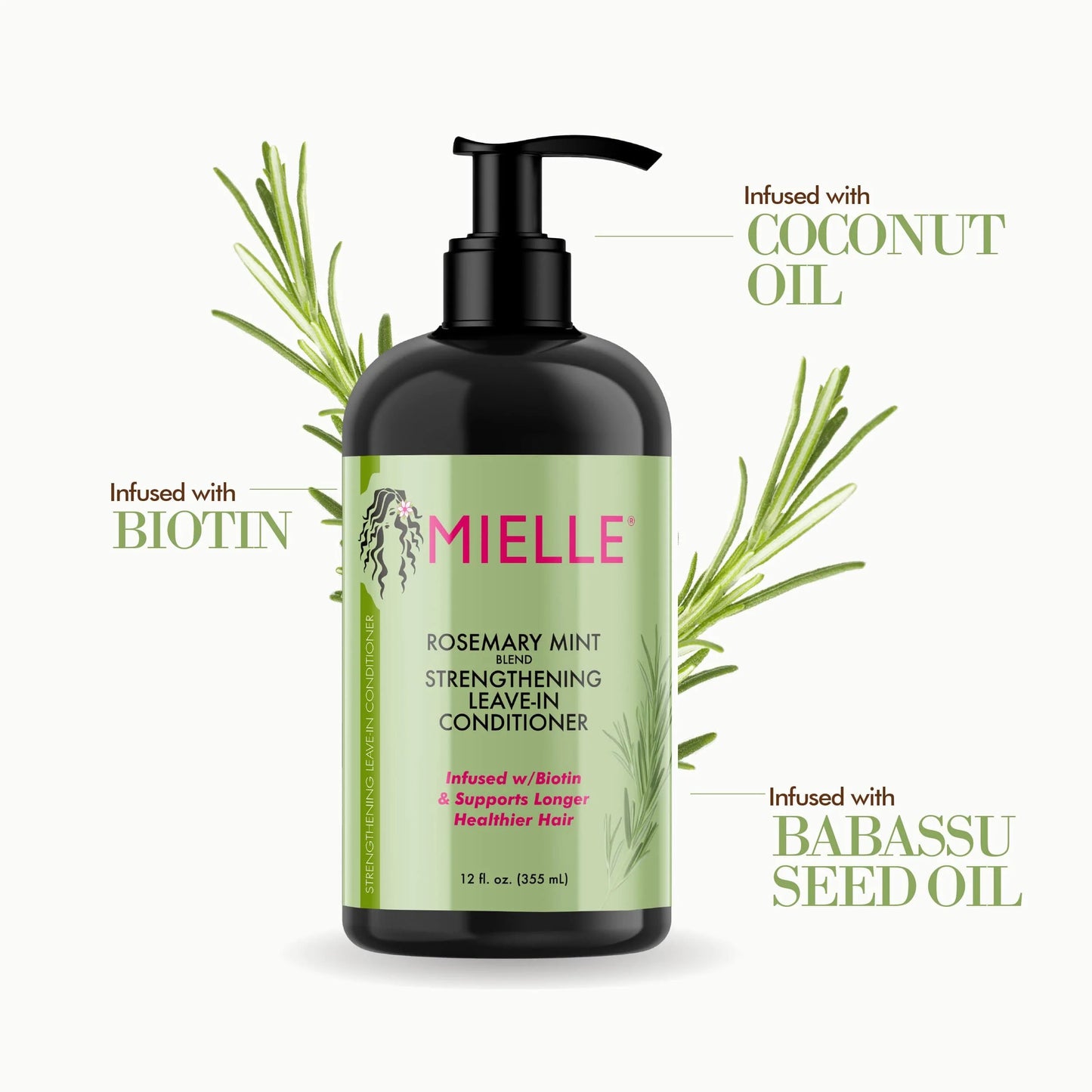 MIELLE : ROSEMARY MINT AND STRENGTHENING LEAVE IN CONDITIONER 12oz