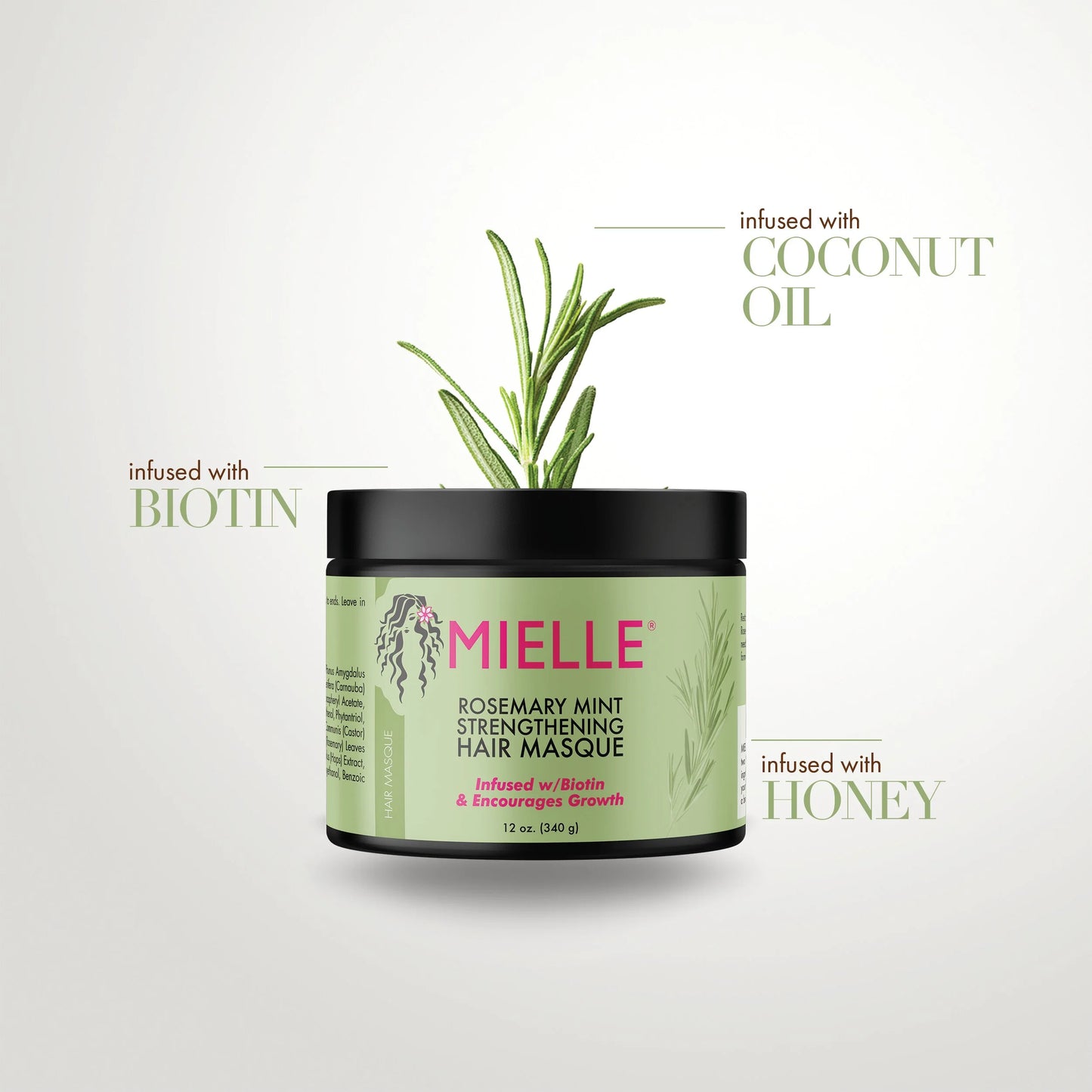 MIELLE : ROSEMARY & MINT HAIR MASQUE 12oz