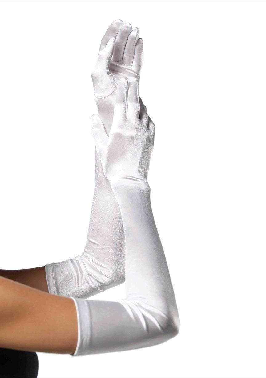 LEG AVENUE EXTRA LONG SATIN OPERA GLOVES O/S