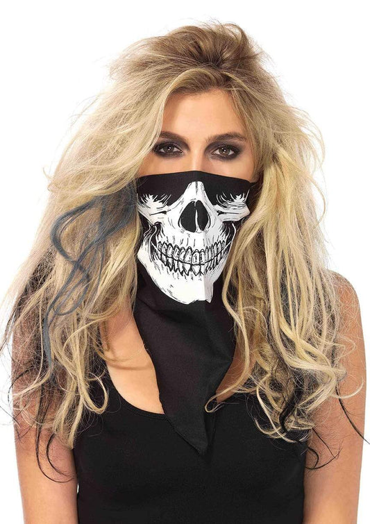 LEG AVENUE HALLOWEEN SKULL MASK BLACK/WHITE